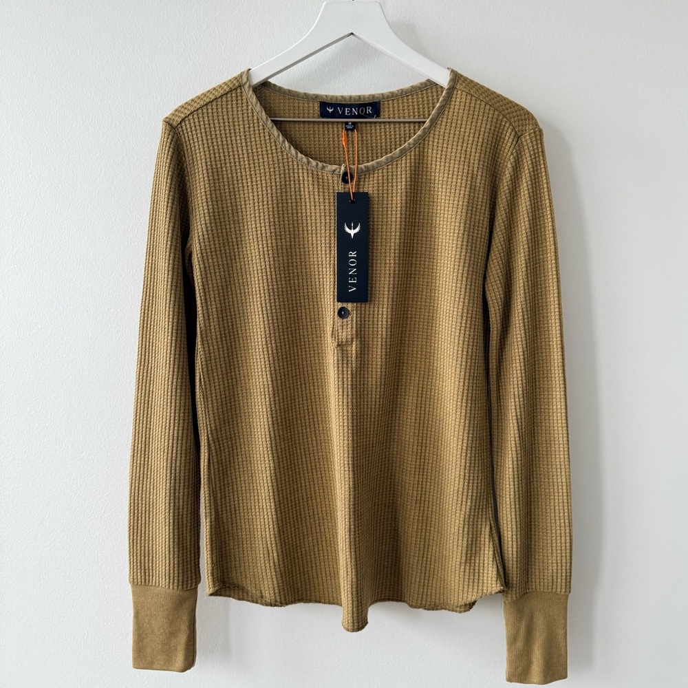 Venor Women's Waffle Knit Henley